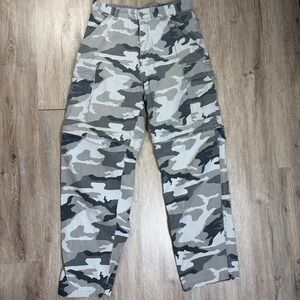 Emergency Exit Convertible Zip Off Pants 32x34 Gray White Camo‎ 100% Cotton